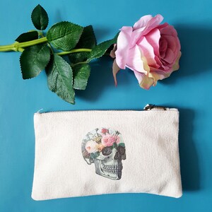 Floral Anatomy Make Up Bag Skull Make Up Bag Pastel Goth Pastel Grunge Cute Canvas Make Up Bag image 7