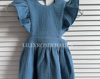 Girls Muslin Dress Cotton DENIM