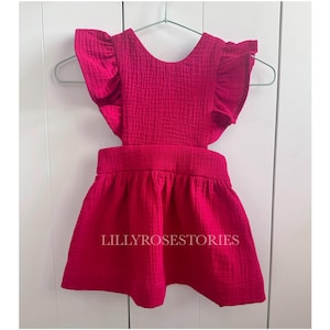 Girls Muslin Dress Cotton RED