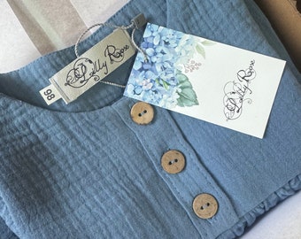 Abito smanicato da bambina in mussola di cotone DENIM