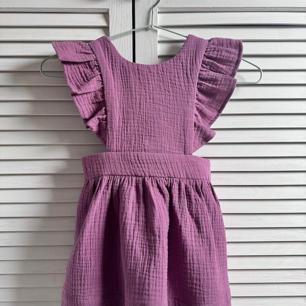 Robe en mousseline de coton pour fille MYRTILLE