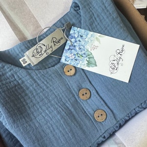 Mädchen Musselin Ärmelloses Kleid Baumwolle DENIM Denim