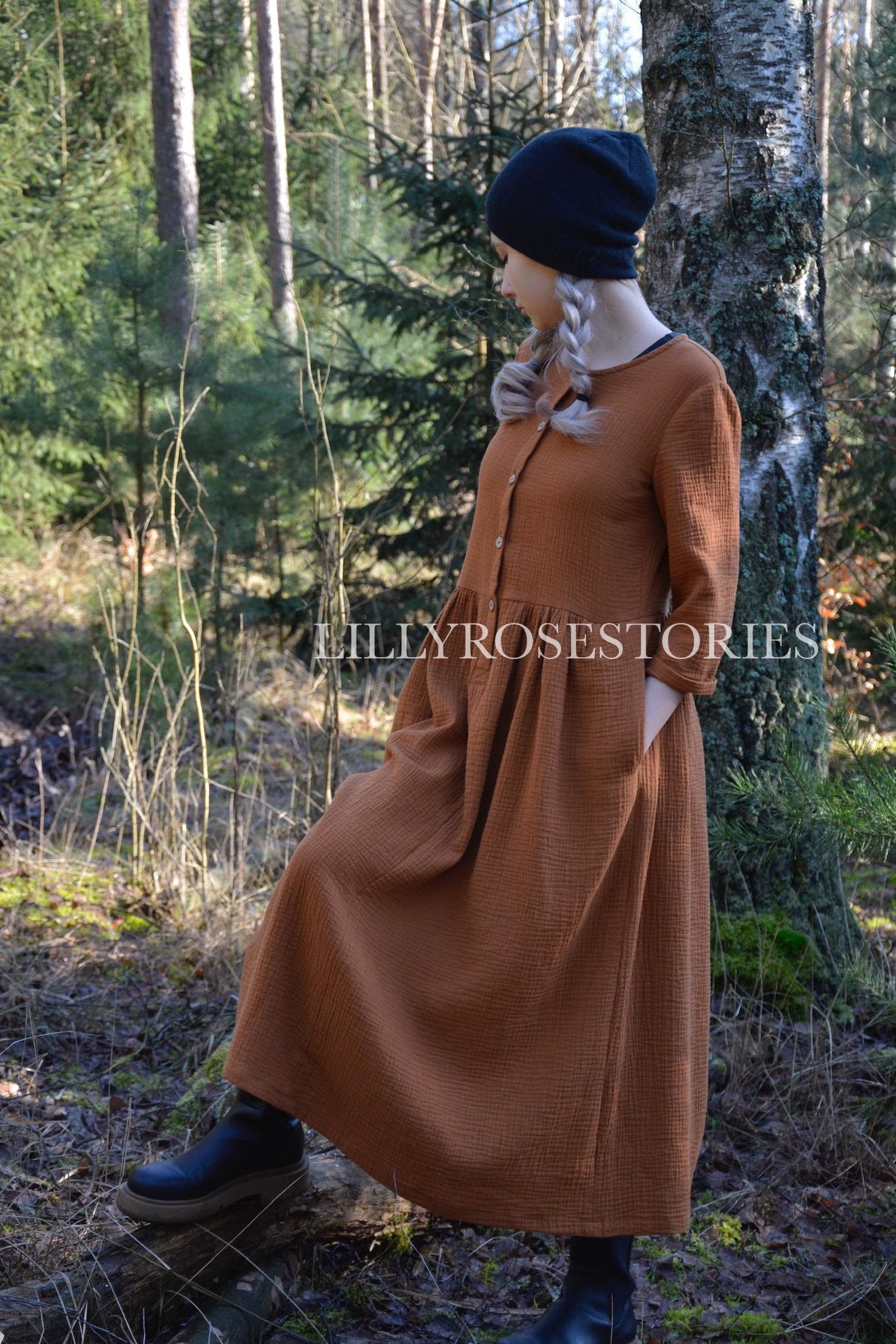 caramel brown color dress Julip Sheer Long Sleeve Maxi Dress - Brown main image 0