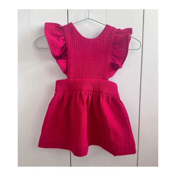 Robe en mousseline de coton pour fille ROUGE