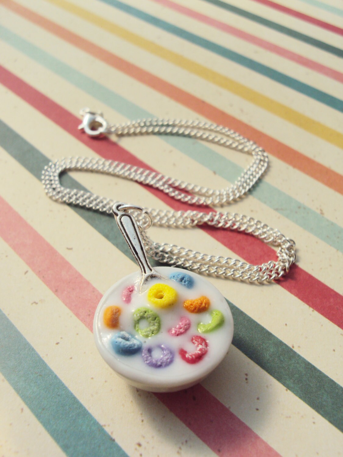 Fruit Loops Cereal Necklace Polymer Clay Miniature Clay Etsy