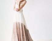 Sierra // A modern, chiffon and rose gold sequined wedding dress