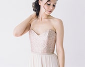 Rochelle // Rose Gold Sequinned Wedding Dress