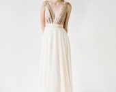 Eden // A rose gold sequined, backless wedding dress