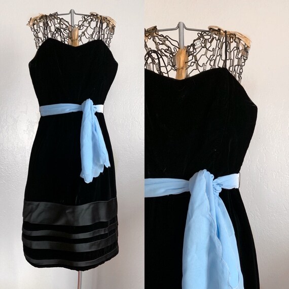 1960s Velvet Party Dress