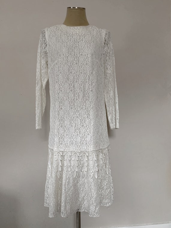 1980s Flapper Lace Dress - image 7