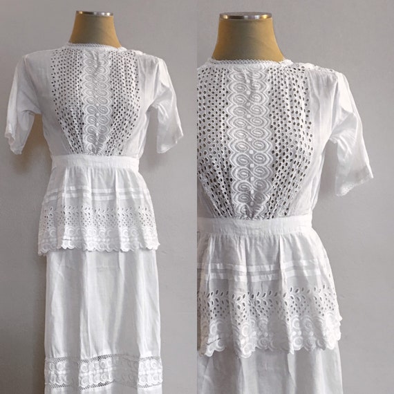 1910s Eyelet Lawn Dress