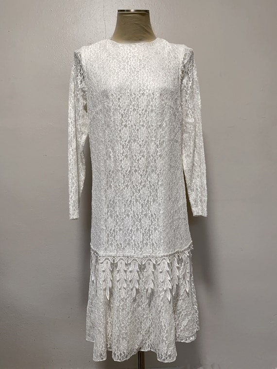 1980s Flapper Lace Dress - image 6