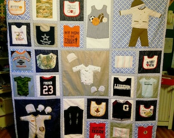 Memory Quilt from baby (childrens/kids) loved ones clothing!