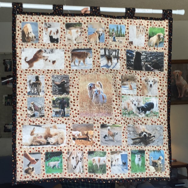 Memory Quilt with photo fabric! (Children) (Baby) (Dogs) (Cats) (Animals) (Family)