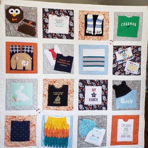 Memory Quilt from baby (children/kids) loved ones clothing!