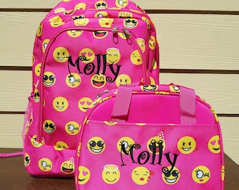 emoji backpack with lunchbox