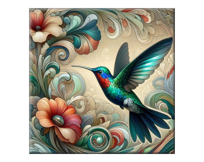 Featured listing image: Ceramic Tile Mural - Hummingbird # 3.