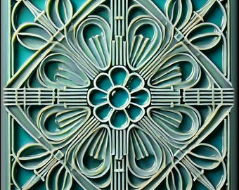 Art Nouveau Ceramic Tiles for Kitchen Backsplash and Bathroom Walls.  Available in Multiple Colors and Sizes. Art Nouveau Design #4