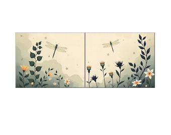 Dragonfly Ceramic Tile Mural: Wide Format Kitchen Accent