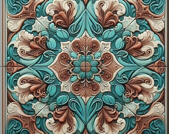 Art Deco Ceramic Tiles for Kitchen Backsplash and Bathroom Walls. Art Deco #30.  Available in Multiple Sizes.