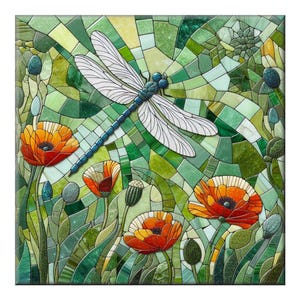 Dragonfly Ceramic Tile Mural: Kitchen Backsplash and Bathroom Art