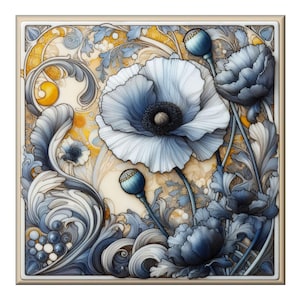Art Nouveau Ceramic Tile Mural: Kitchen Backsplash, Bathroom Art