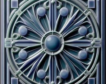 Art Deco Ceramic Tiles for Kitchen Backsplash and Bathroom Walls.  Available in Multiple Colors and Sizes. Art Deco Design #2