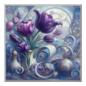 Ceramic Tile Mural - Art Nouveau #101.  Great for Kitchen Backsplashes and Custom Bathroom Tile Projects, or for Framed Art.
