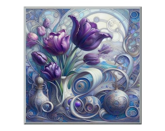 Ceramic Tile Mural - Art Nouveau #101.  Great for Kitchen Backsplashes and Custom Bathroom Tile Projects, or for Framed Art.