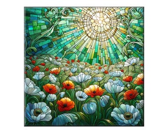 Ceramic Tile Mural, Glass Mosaic #7.  This is a gorgeous ceramic tile that looks like glass.  It is NOT a glass tile.