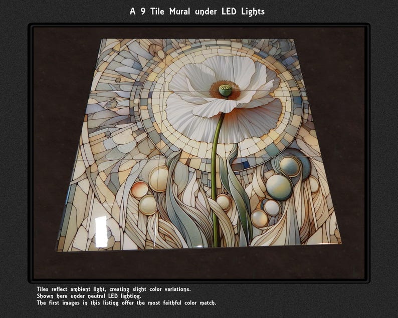 A 9 Tile Mural under LED Lights