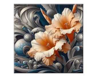 Ceramic Tile Mural - Art Nouveau # 54.  Great for Kitchen Backsplashes and Custom Bathroom Tile Projects, or for Framed Art.