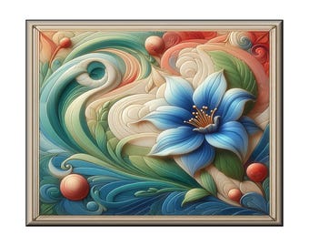 Ceramic Tile Mural - Art Nouveau # 23.  Great for Kitchen Backsplashes and Custom Bathroom Tile Projects, or for Framed Art.