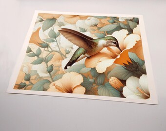 A Set of 3 Canvas Prints. Original Art; Hummingbird Collection #1.  Ready to frame 8 x 10 canvas prints. Hummingbirds on a soft background.