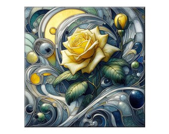 Ceramic Tile Mural - Art Nouveau # 52.  Great for Kitchen Backsplashes and Custom Bathroom Tile Projects, or for Framed Art.
