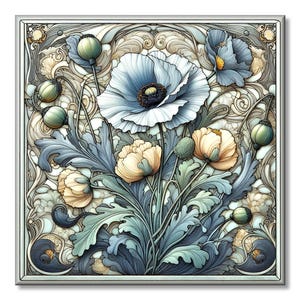 Art Nouveau Ceramic Tile Mural: Kitchen Backsplash, Bathroom Art