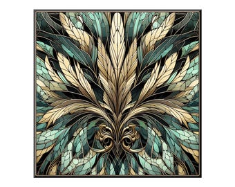 Ceramic Tile Mural - Art Deco # 105.  Great for Kitchen Backsplashes and Custom Bathroom Tile Projects, or for Framed Art.