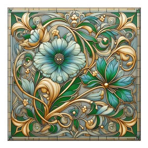 Art Nouveau Ceramic Tile Mural: Kitchen Backsplash, Bathroom Art
