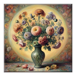 Craftsman Ceramic Tile Mural: Flowers in Vase, Kitchen Backsplash