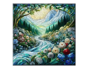 Ceramic Tile Mural, Glass Mosaic #4.  This is a gorgeous ceramic tile that looks like glass.  It is NOT a glass tile.