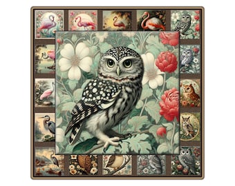 Majestic Bird Ceramic Tiles: Set of 18 Nature-Inspired Art
