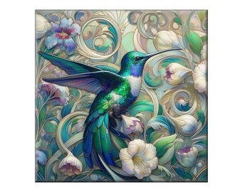 Ceramic Tile Mural - Hummingbird # 9.  Great for Kitchen Backsplashes and Custom Bathroom Tile Projects, or for Framed Art.