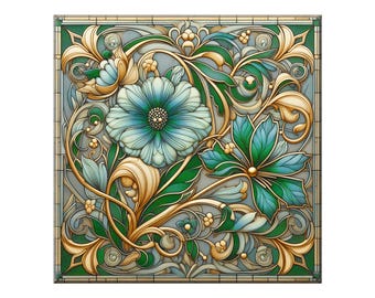 Ceramic Tile Mural - Art Nouveau # 12G .  Great for Kitchen Backsplashes and Custom Bathroom Tile Projects, or for Framed Art.