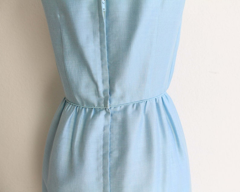Vintage 1950s Dress Light Blue Cocktail Dress Womens Small
