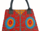Christmas Gift Bag - On Sale Suzani Embroidered Bag Tote For Wedding, Bridal Gift, Bag, Shoulder Bag, Boho Bag, Indian Bag, Weekender Bag