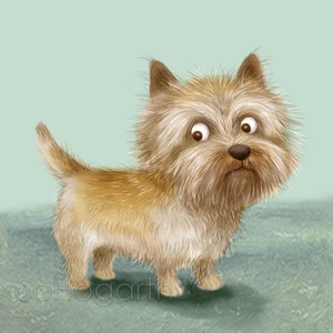 Cairn Terrier Illustration. Matte Paper Dog Art Poster Print, signed.