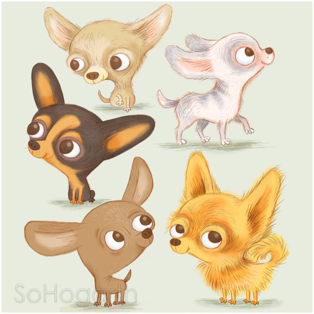 Cheeky Chihuahuas. 8x11 Matte Paper Dog Art Print, Signed - Etsy