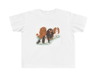 Feines Jersey-T-Shirt für Kleinkinder des Cavalier Spaniel Quartet