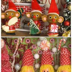 Joy-O-Rama Retro Christmas Cards. Biglietti di auguri per le feste di diorami di ornamenti vintage, 8 design. Set di 8 con buste e scatola espositiva.