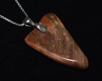 Petrified Wood Pendant on a Sterling Silver Chain